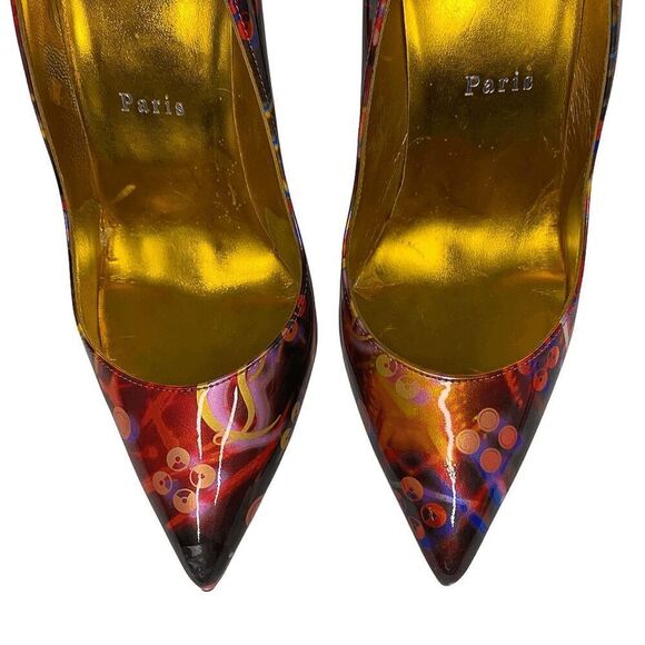Christian Louboutin Hot Chick 100 Discolaser High Heel Patent Pump EU 37 US 7 - Picture 4 of 12